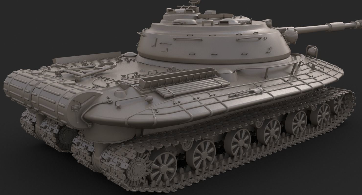 Tank Object 279 Clay Mental Ray  3D model_11