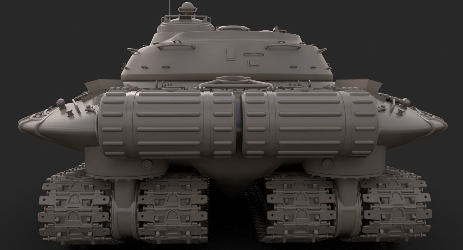Tank Object 279 Clay Mental Ray  3D model_9