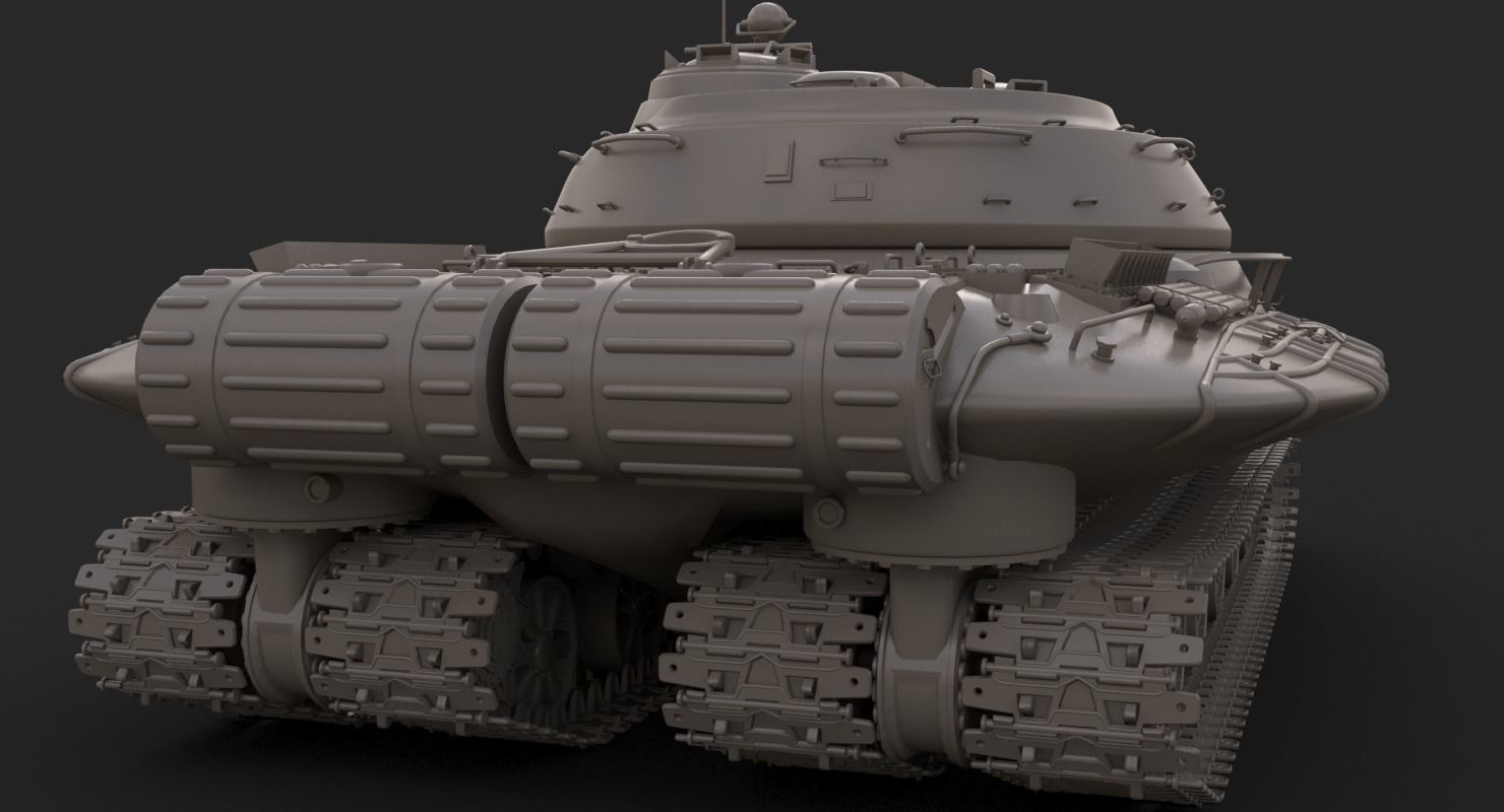 Tank Object 279 Clay Mental Ray  3D model_10