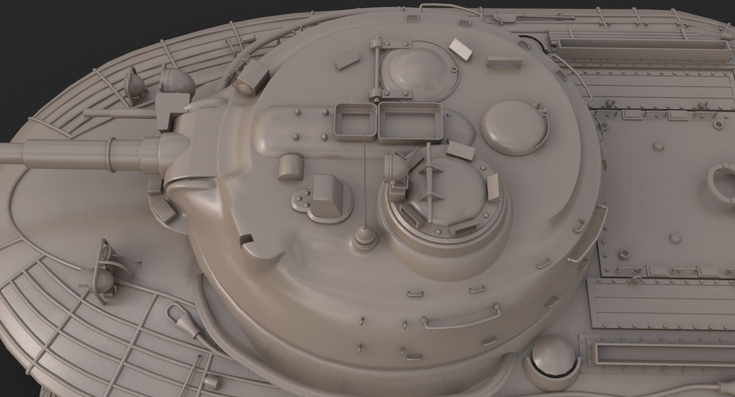 Tank Object 279 Clay Mental Ray  3D model_18