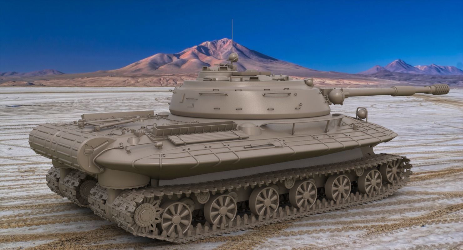 Tank Object 279 Clay Mental Ray  3D model_4