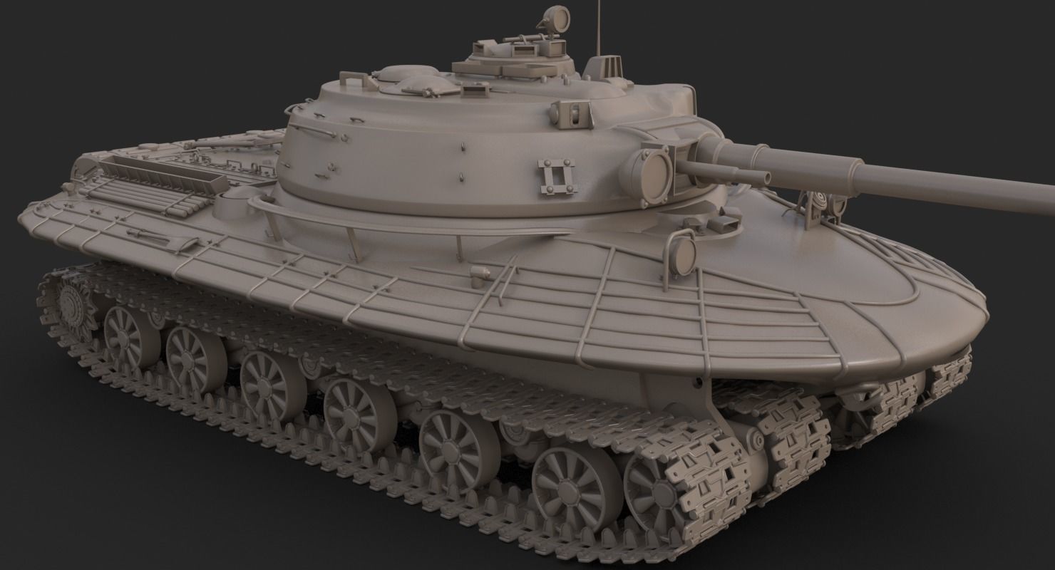 Tank Object 279 Clay Mental Ray  3D model_13
