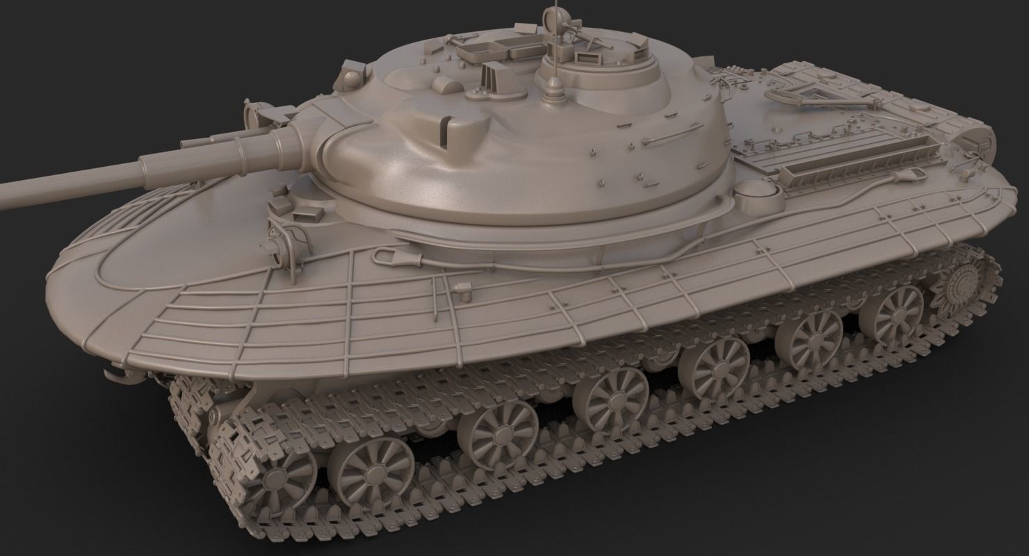 Tank Object 279 Clay Mental Ray  3D model_17