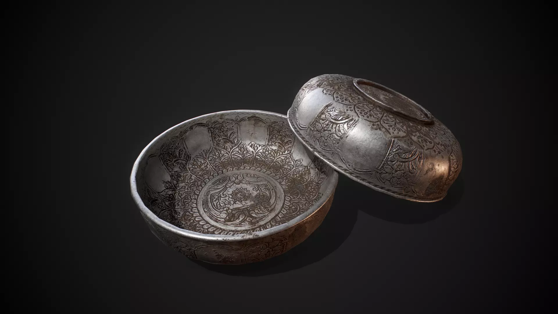 PBR Silver Bowl Low-poly 3D model_0
