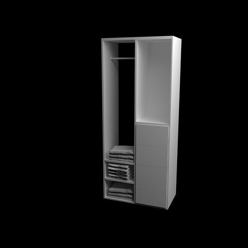 SANDLANDETOpen wardrobe white Low-poly 3D model