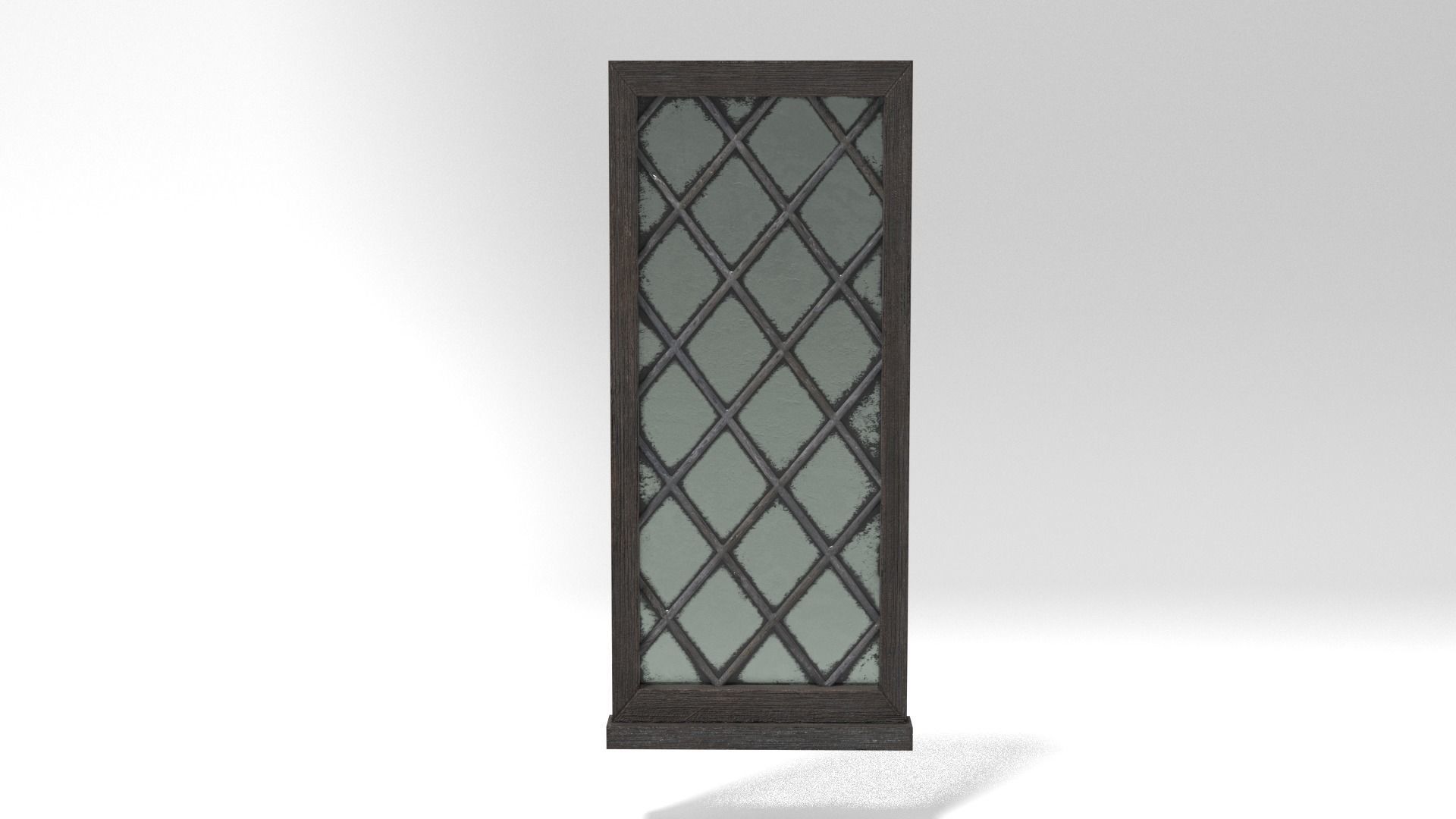 Medieval Window Single Lead Diamond Glass 3D Model Tudor Low-poly 3D model_3