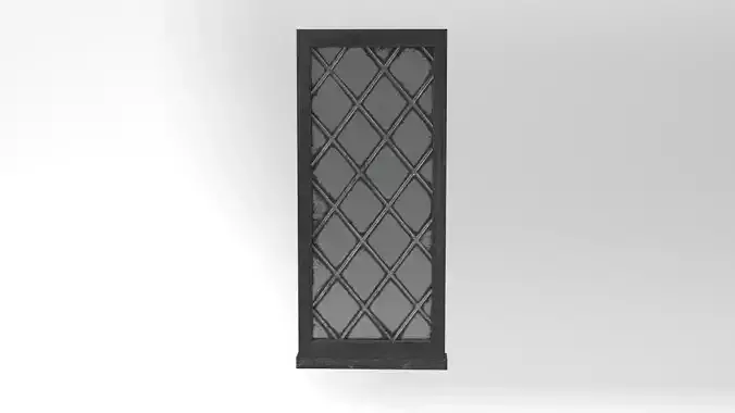 Medieval Window Single Lead Diamond Glass 3D Model Tudor Low-poly 3D model