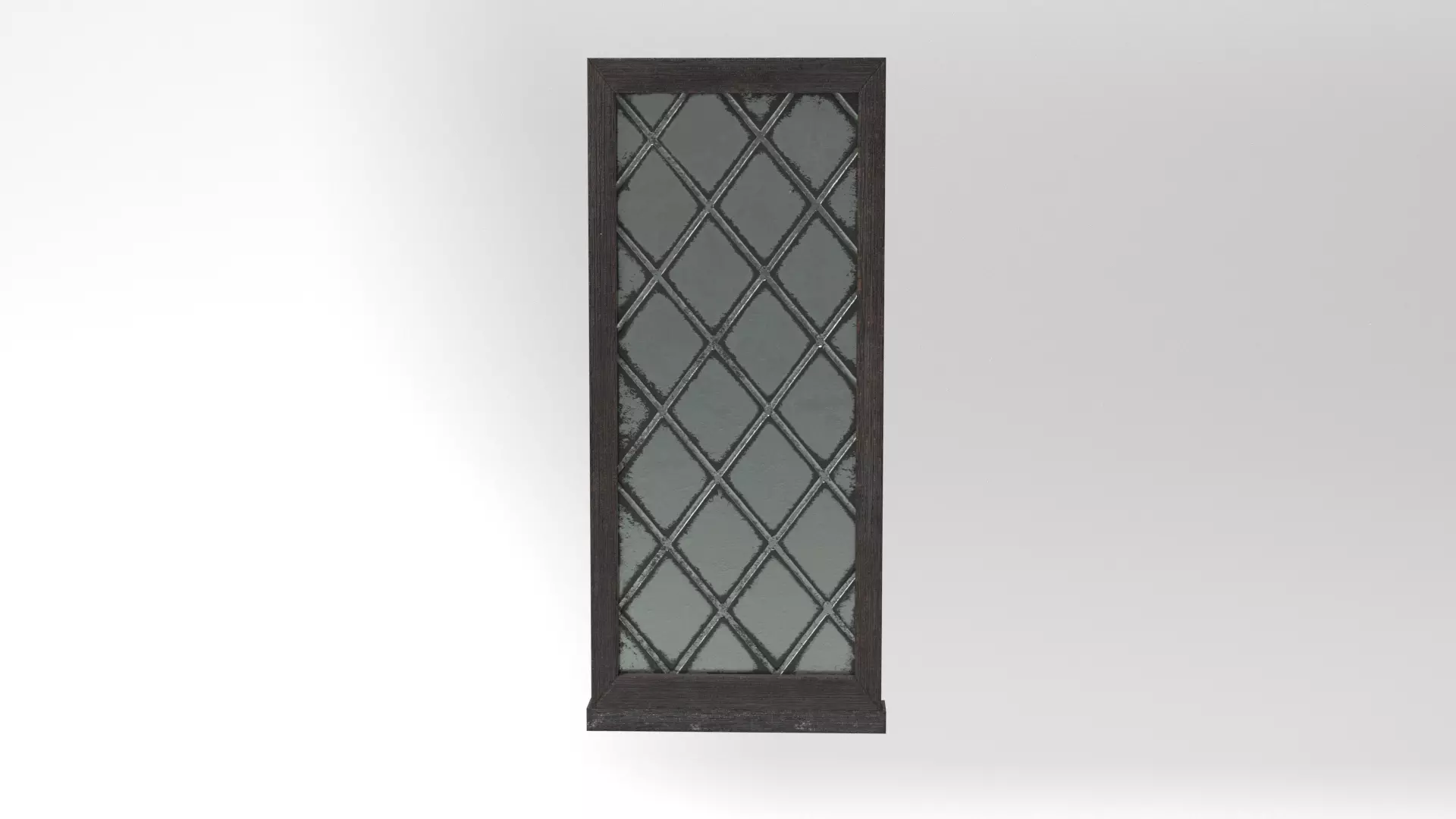 Medieval Window Single Lead Diamond Glass 3D Model Tudor Low-poly 3D model_0