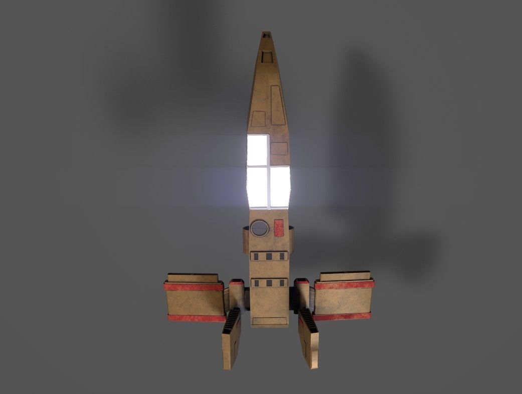HWK-290 spaceship with two lights Free low-poly 3D model_8