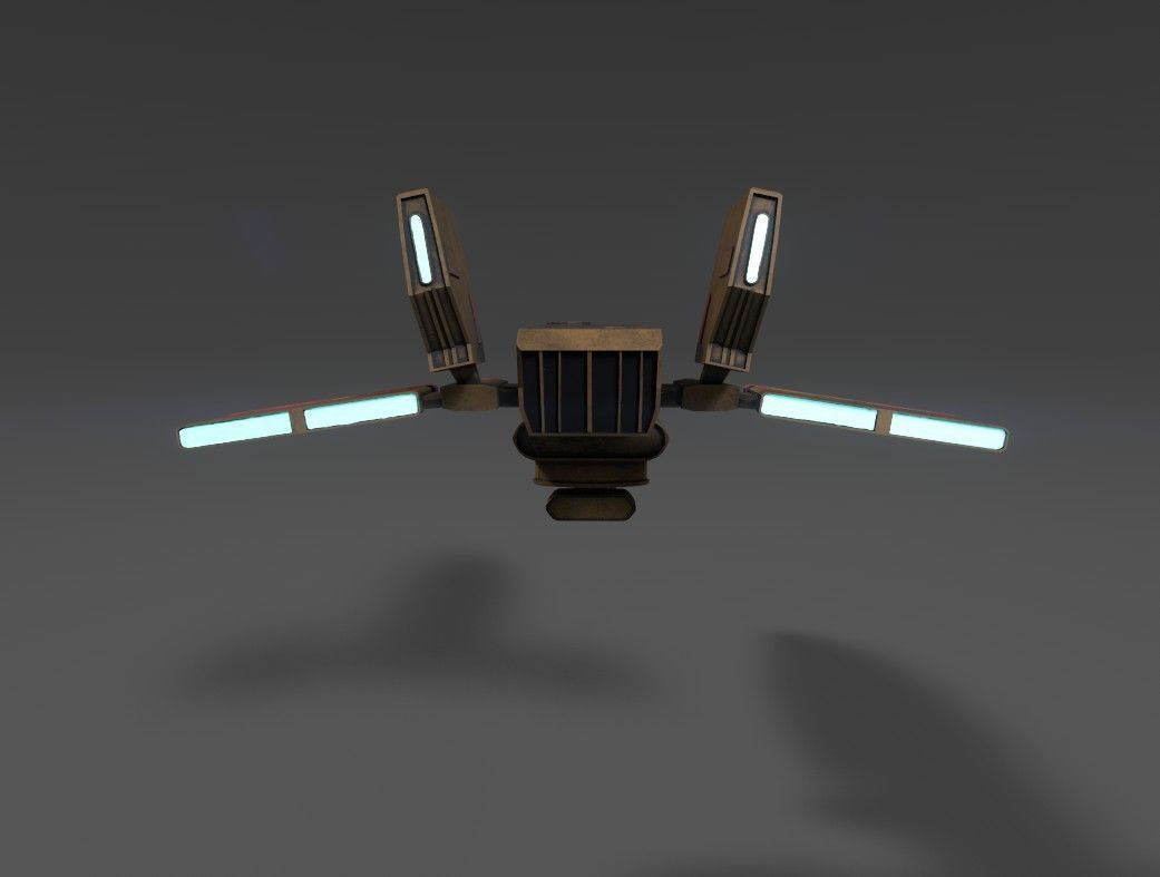 HWK-290 spaceship with two lights Free low-poly 3D model_2