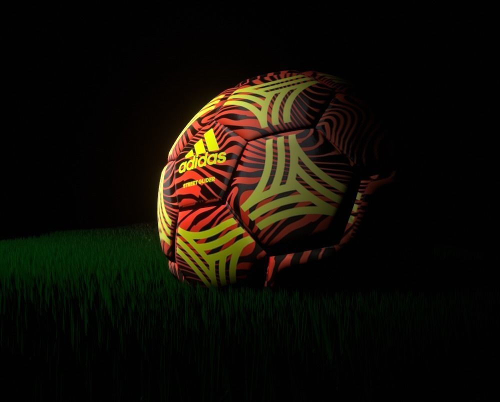 Adidas Ball with grass  Low-poly 3D model_4