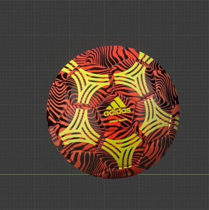 Adidas Ball with grass  Low-poly 3D model_7