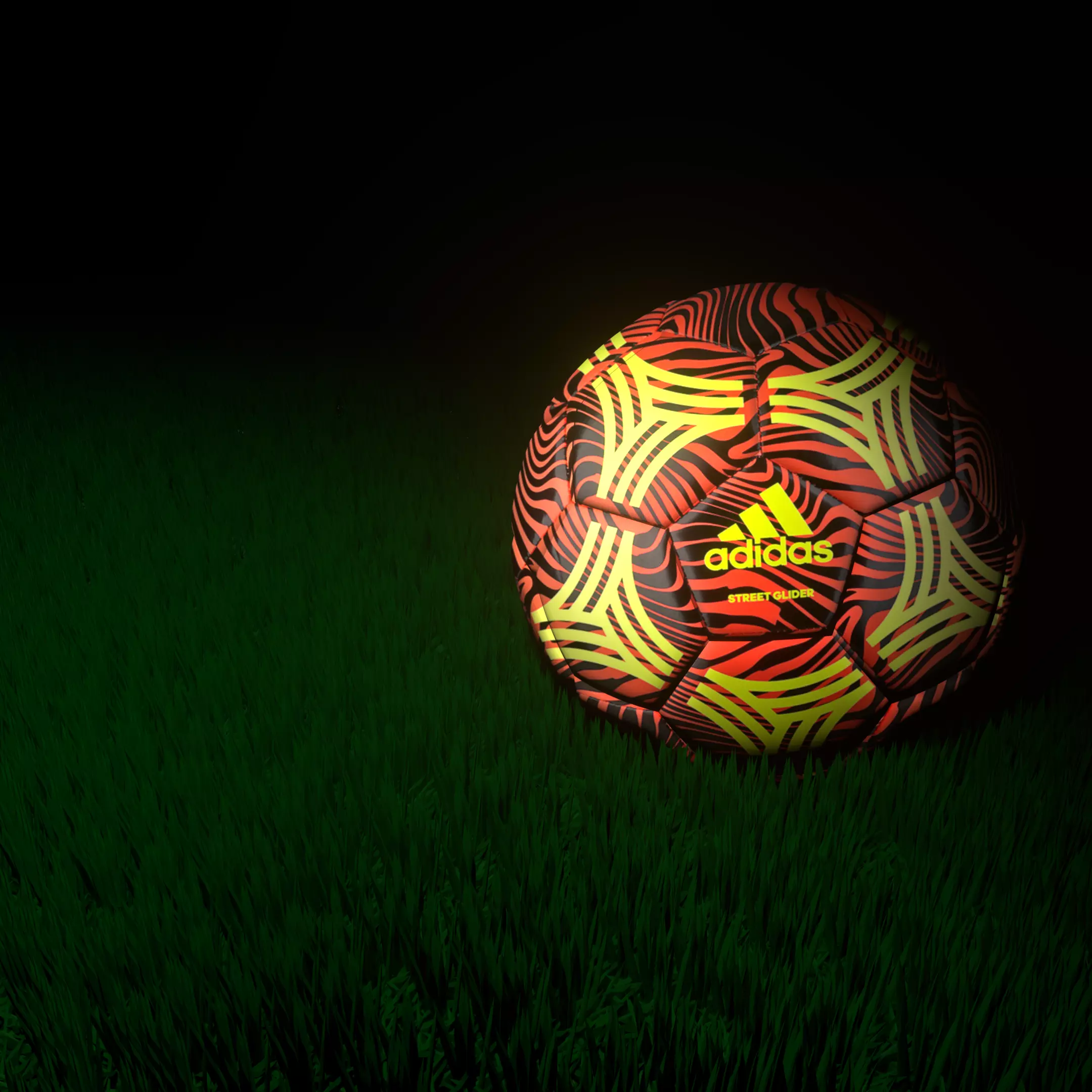 Adidas Ball with grass  Low-poly 3D model_0