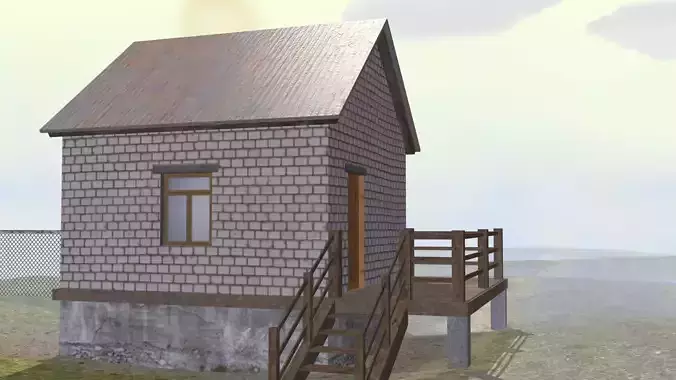 Security Post Low-poly 3D model