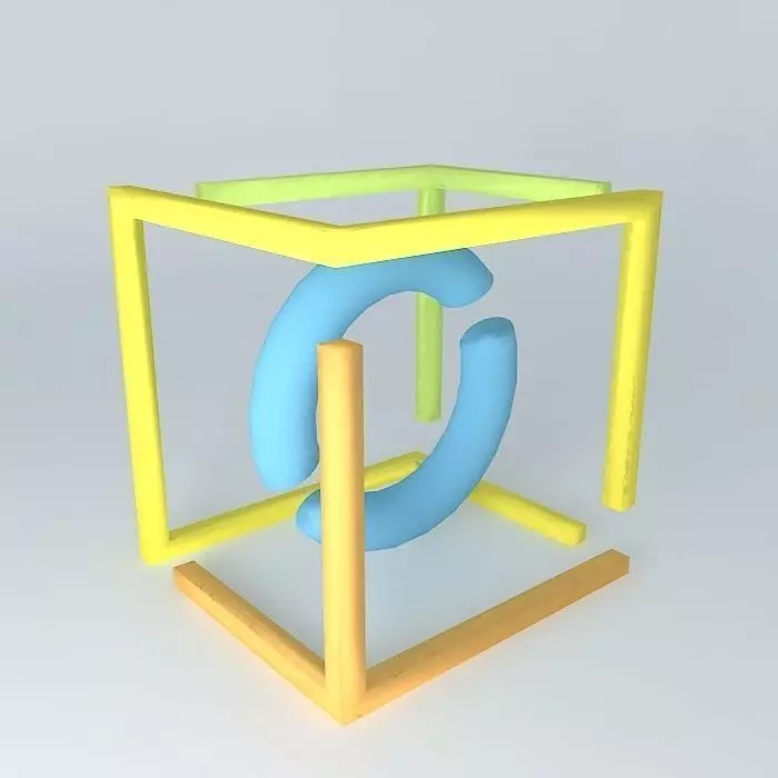 symbol symbol cube with letter c Free 3D model_0