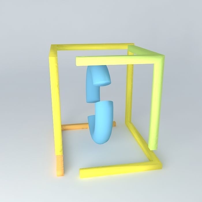 symbol symbol cube with letter c Free 3D model_2