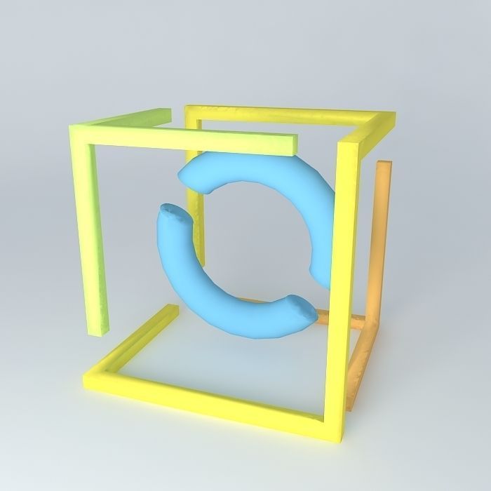 symbol symbol cube with letter c Free 3D model_1