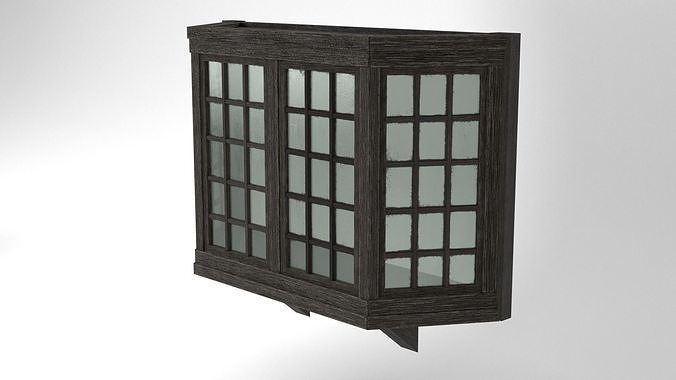 Medieval Bay Window Glass and Wood 3D Model Tudor Low-poly 3D model