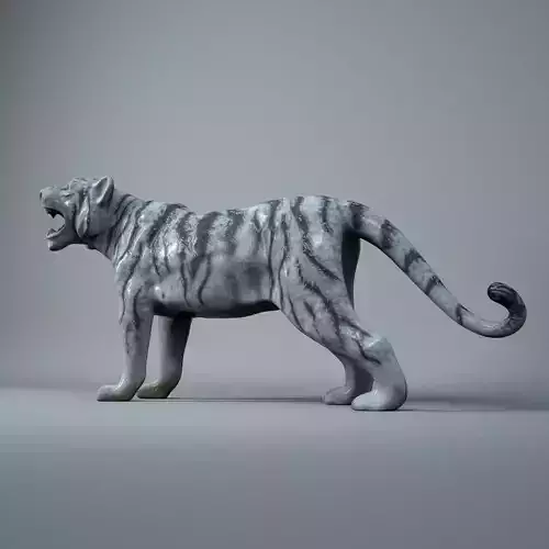 White Tiger Toy 3D model