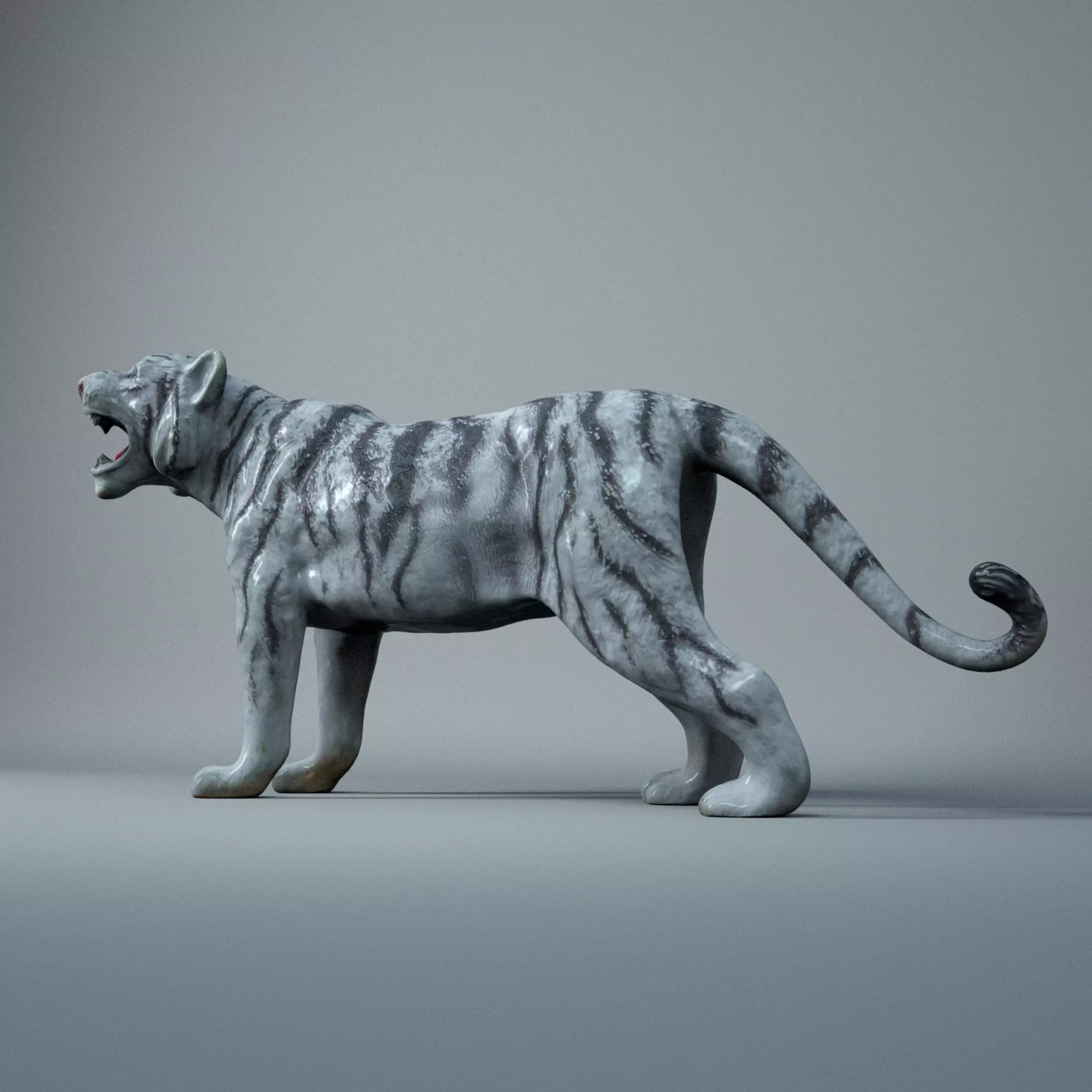 White Tiger Toy 3D model