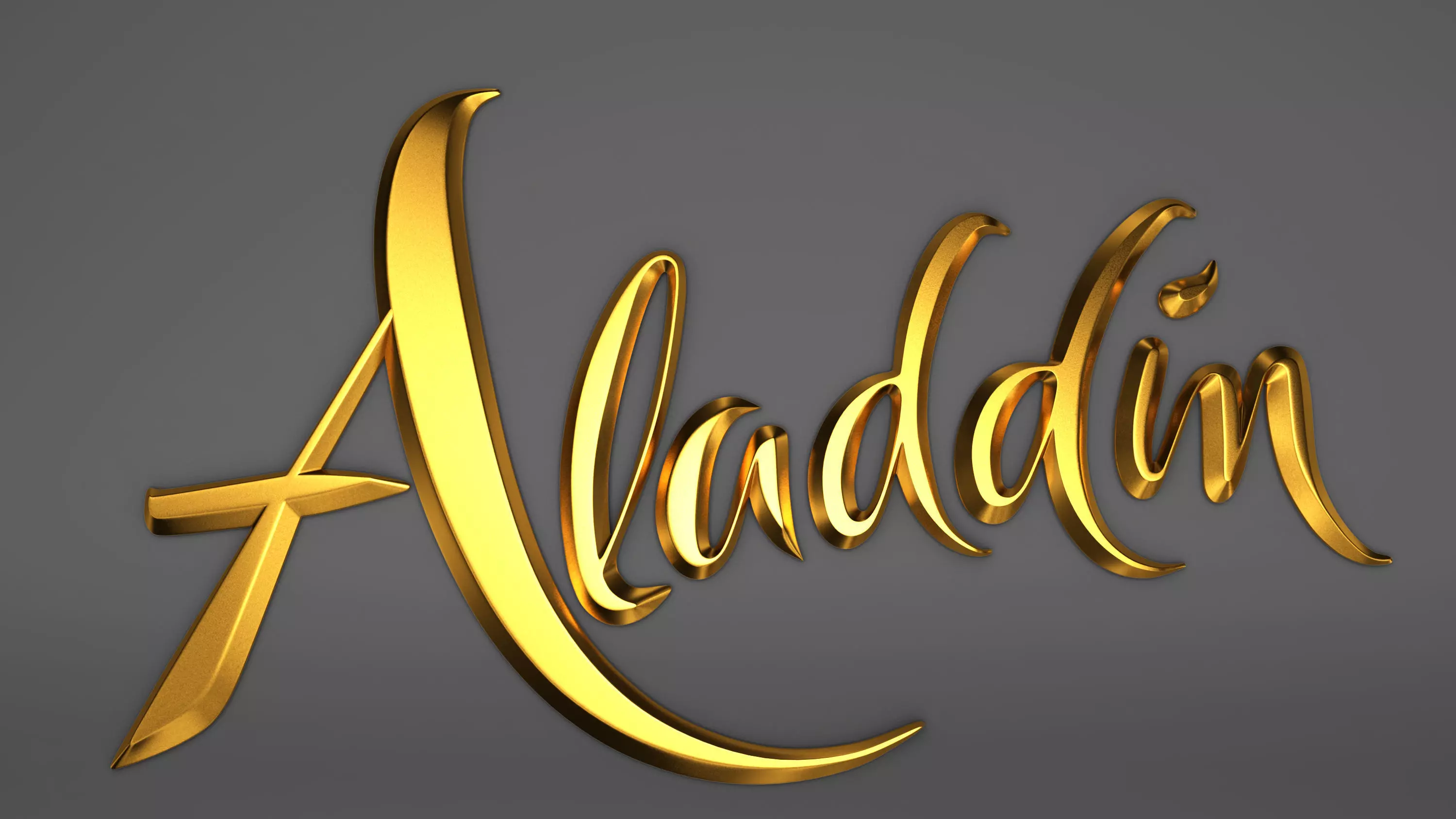 Aladdin typography modeling 3D model_0