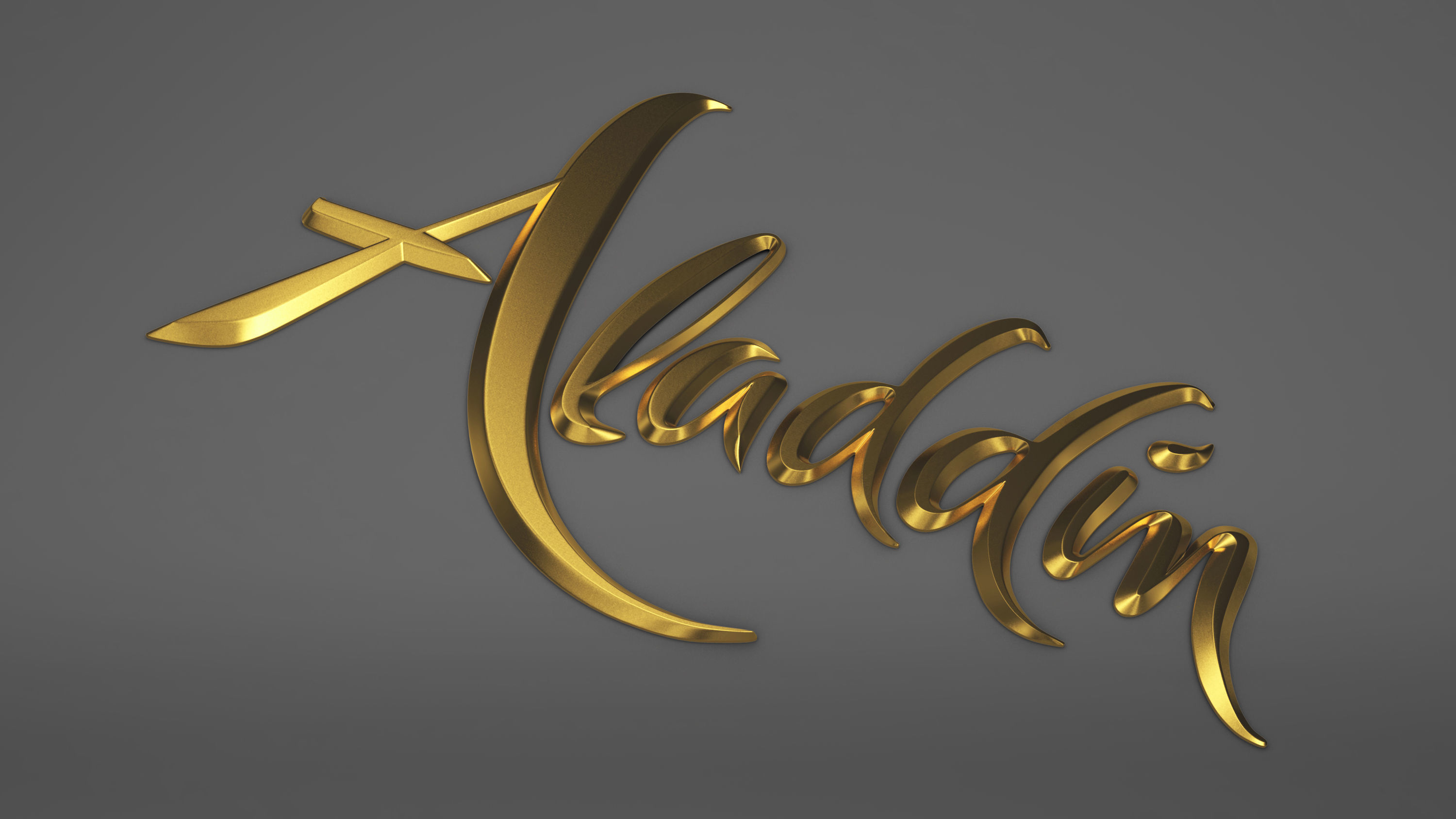 Aladdin typography modeling 3D model_1