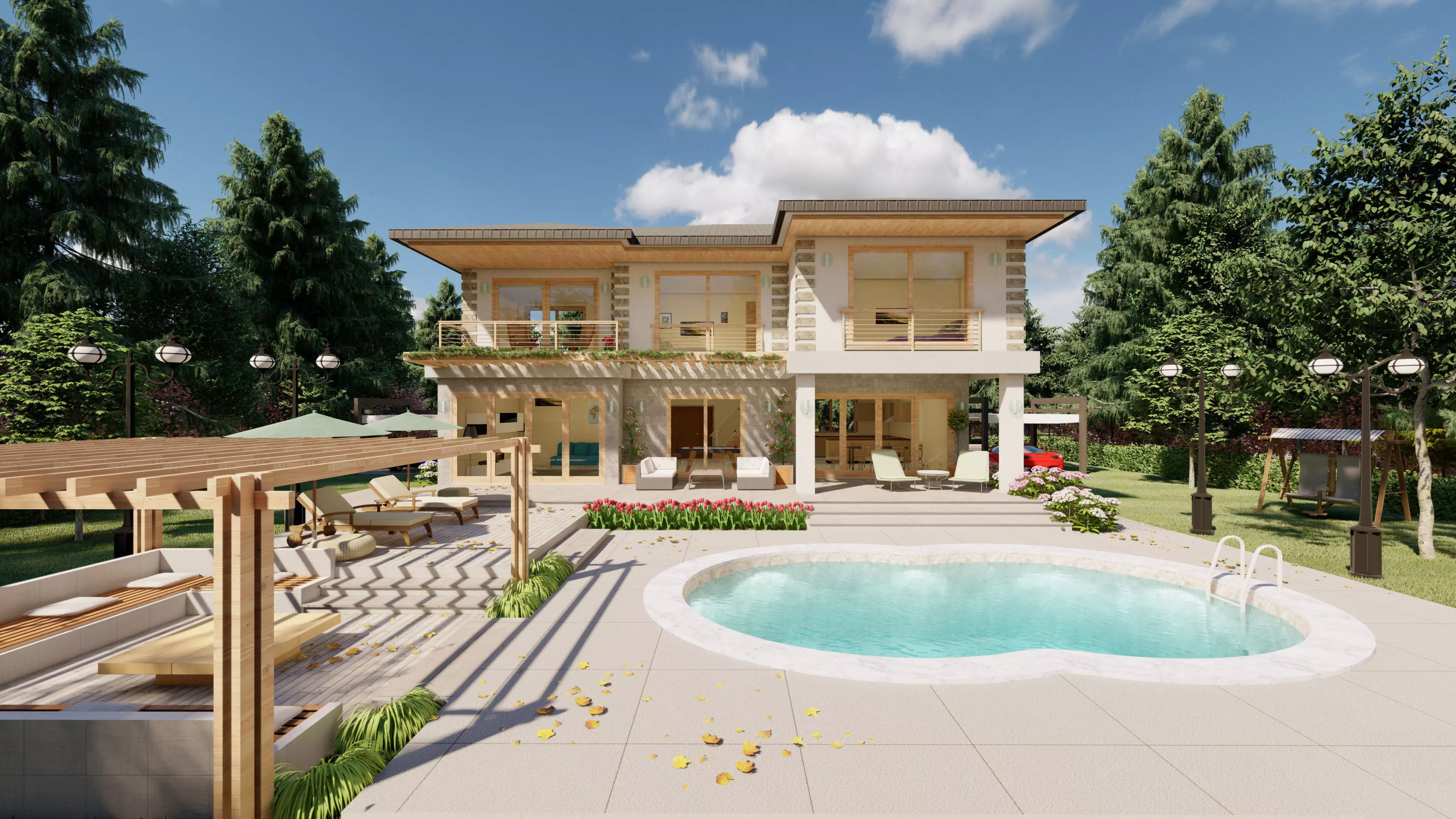 Villa Design and Landscape Project 3D model