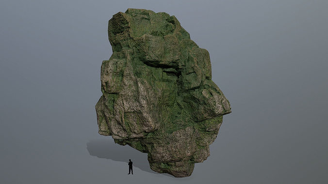 mossy rocks Low-poly 3D model