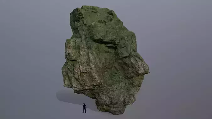 mossy rocks Low-poly 3D model