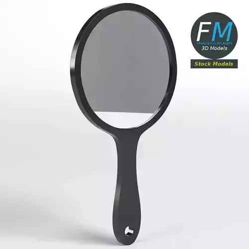 Round handheld mirror 3D model