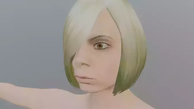 Nude Girl - Textured female model Low-poly 3D model