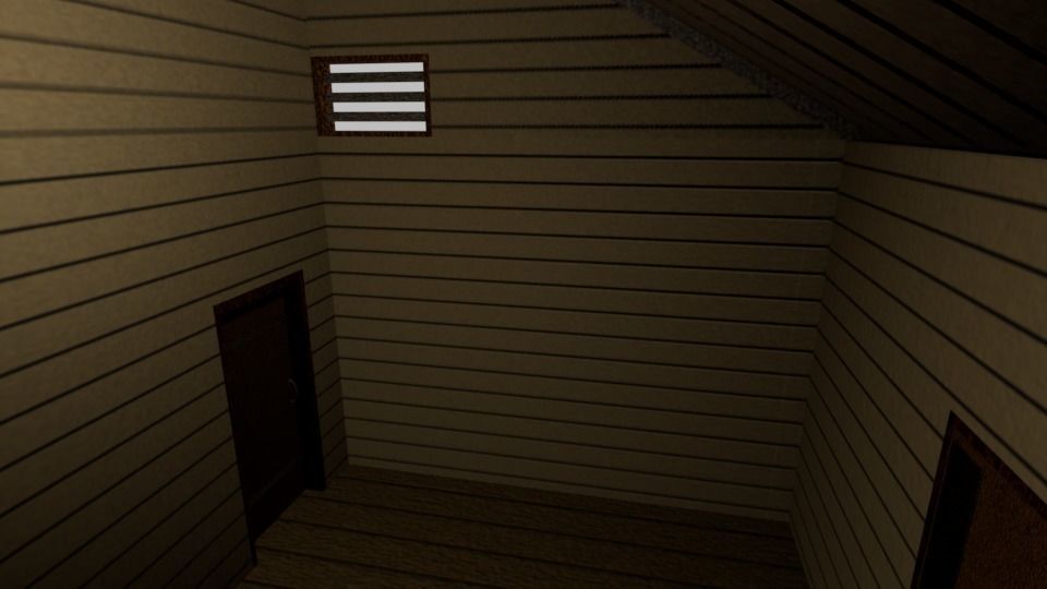 Wooden House With External Area Low-poly 3D model_7