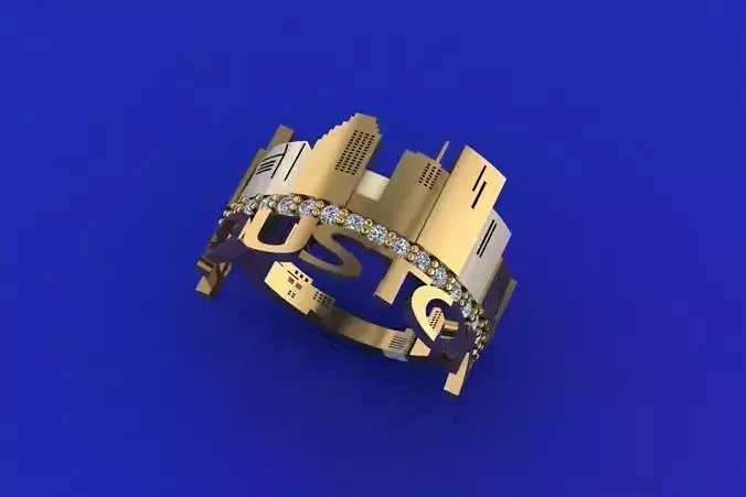 houston city ring  3D print model