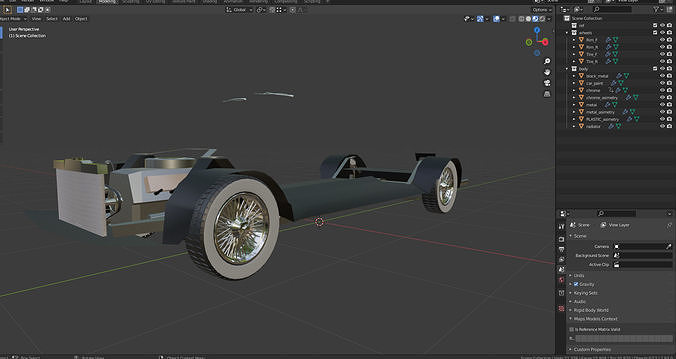 Chasis for classic car modeling  Low-poly 3D model