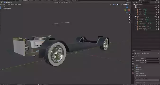 Chasis for classic car modeling  Low-poly 3D model