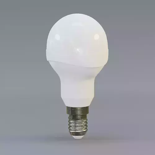 LED golfball light bulb Low-poly 3D model