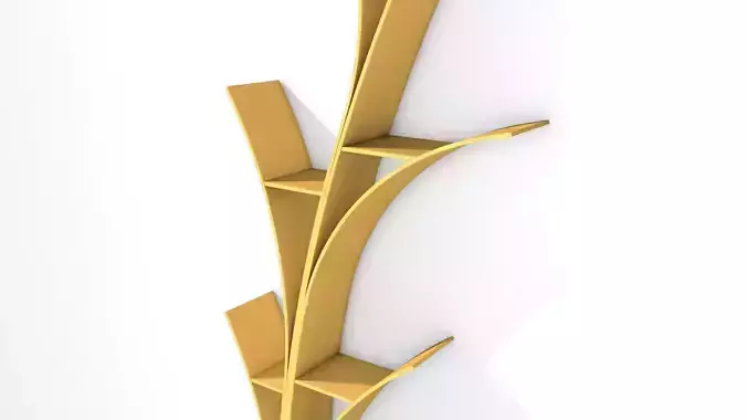 Shelf gold leaf on wall 3D model
