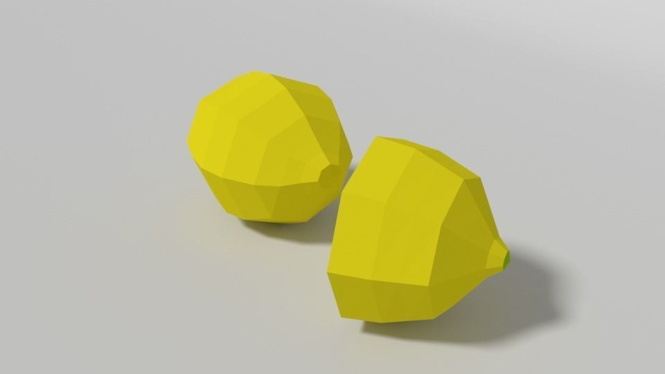 Low Poly Cartoon Lemon Low-poly 3D model_5