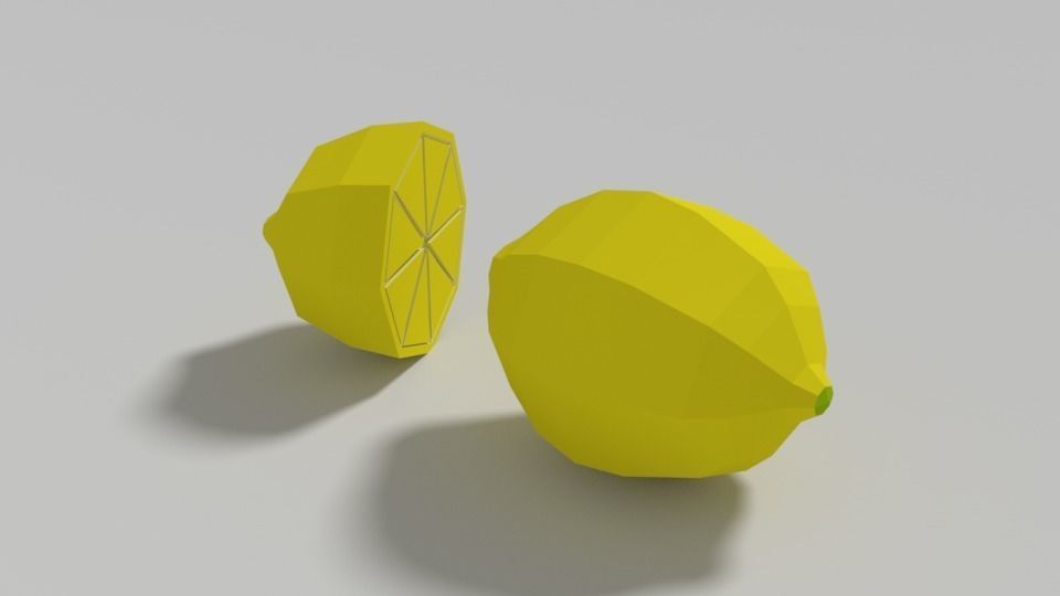 Low Poly Cartoon Lemon Low-poly 3D model_3