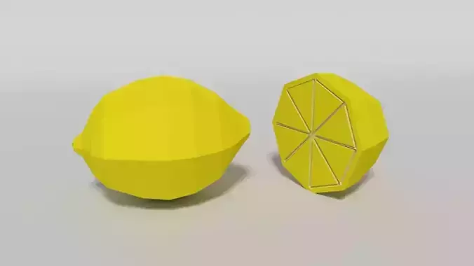 Low Poly Cartoon Lemon Low-poly 3D model