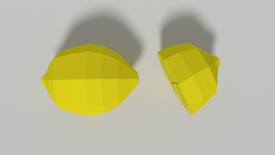 Low Poly Cartoon Lemon Low-poly 3D model_6
