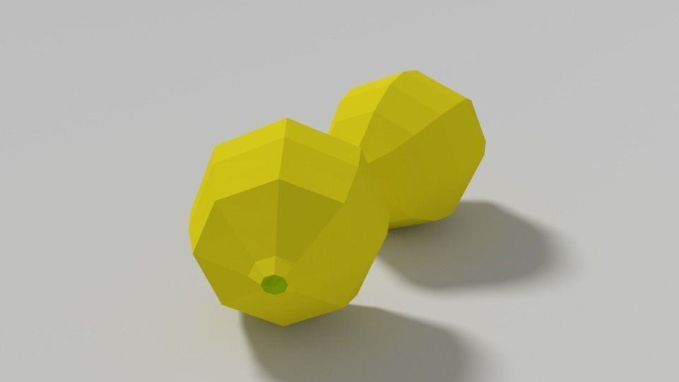 Low Poly Cartoon Lemon Low-poly 3D model_4