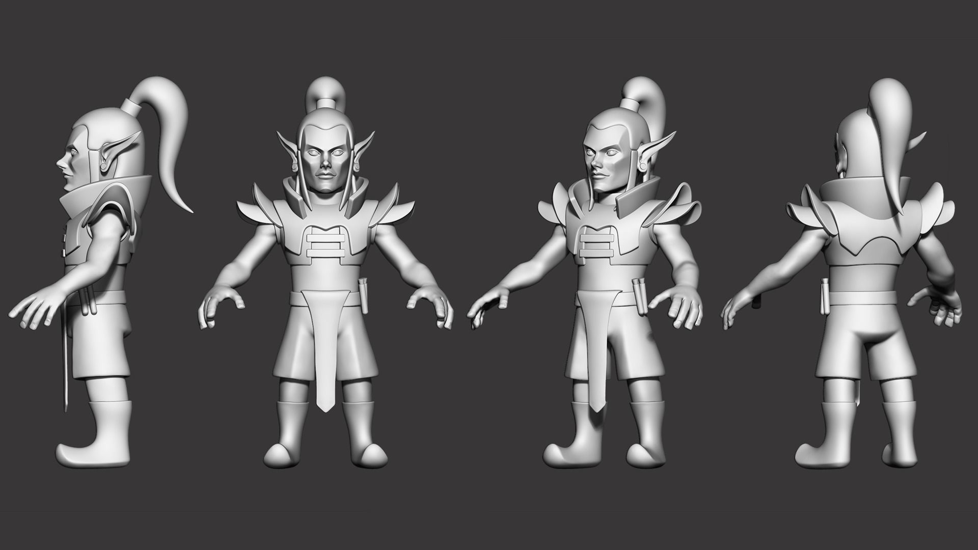 Elf Mage Low-poly 3D model_1