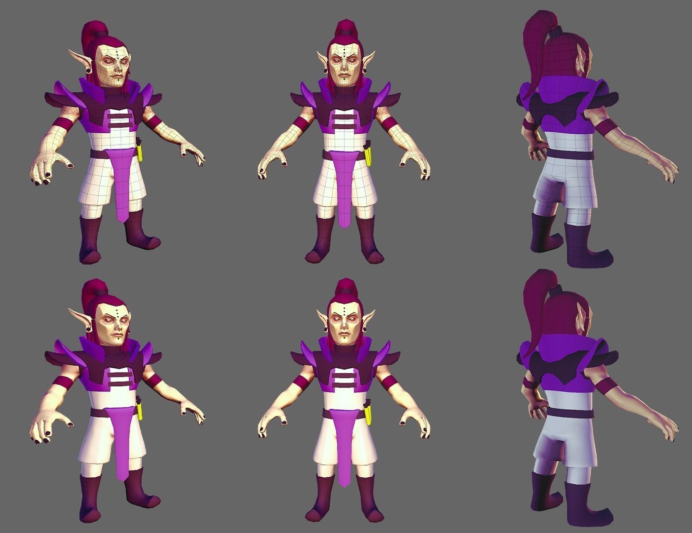 Elf Mage Low-poly 3D model_2
