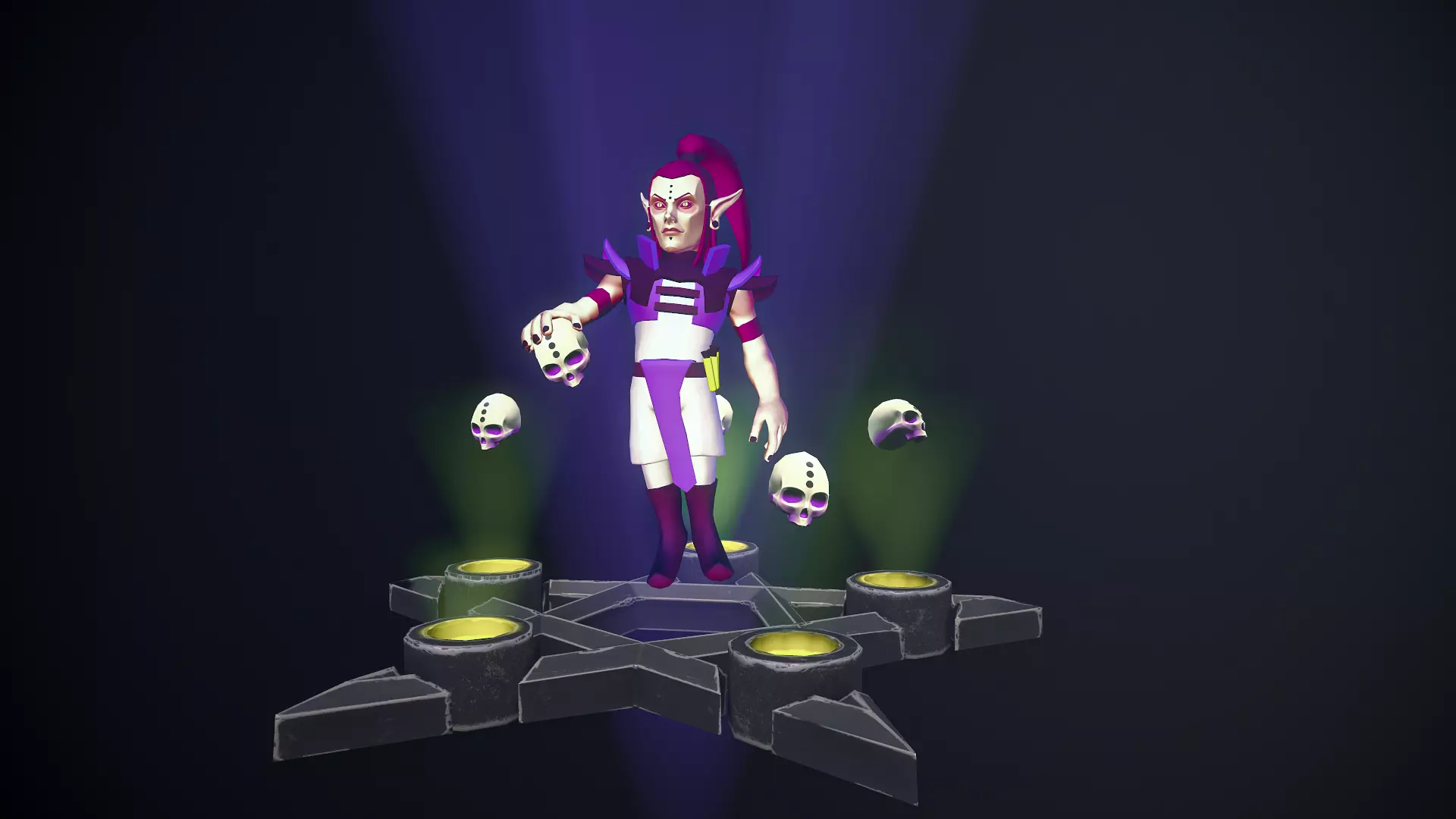 Elf Mage Low-poly 3D model_0