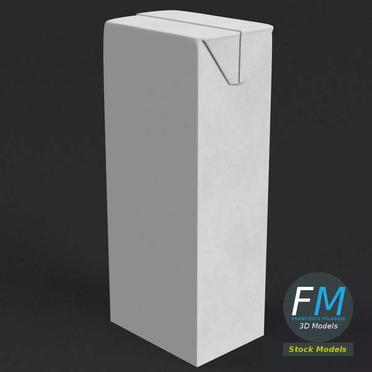 Closed drink carton 3D model_0