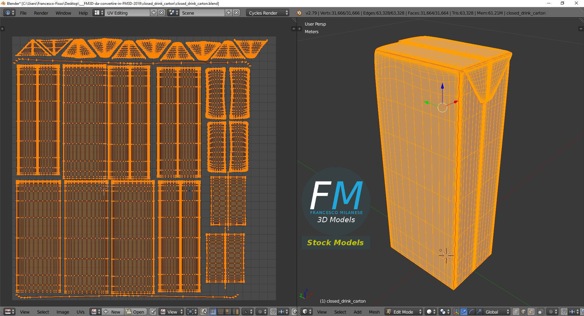 Closed drink carton 3D model_10