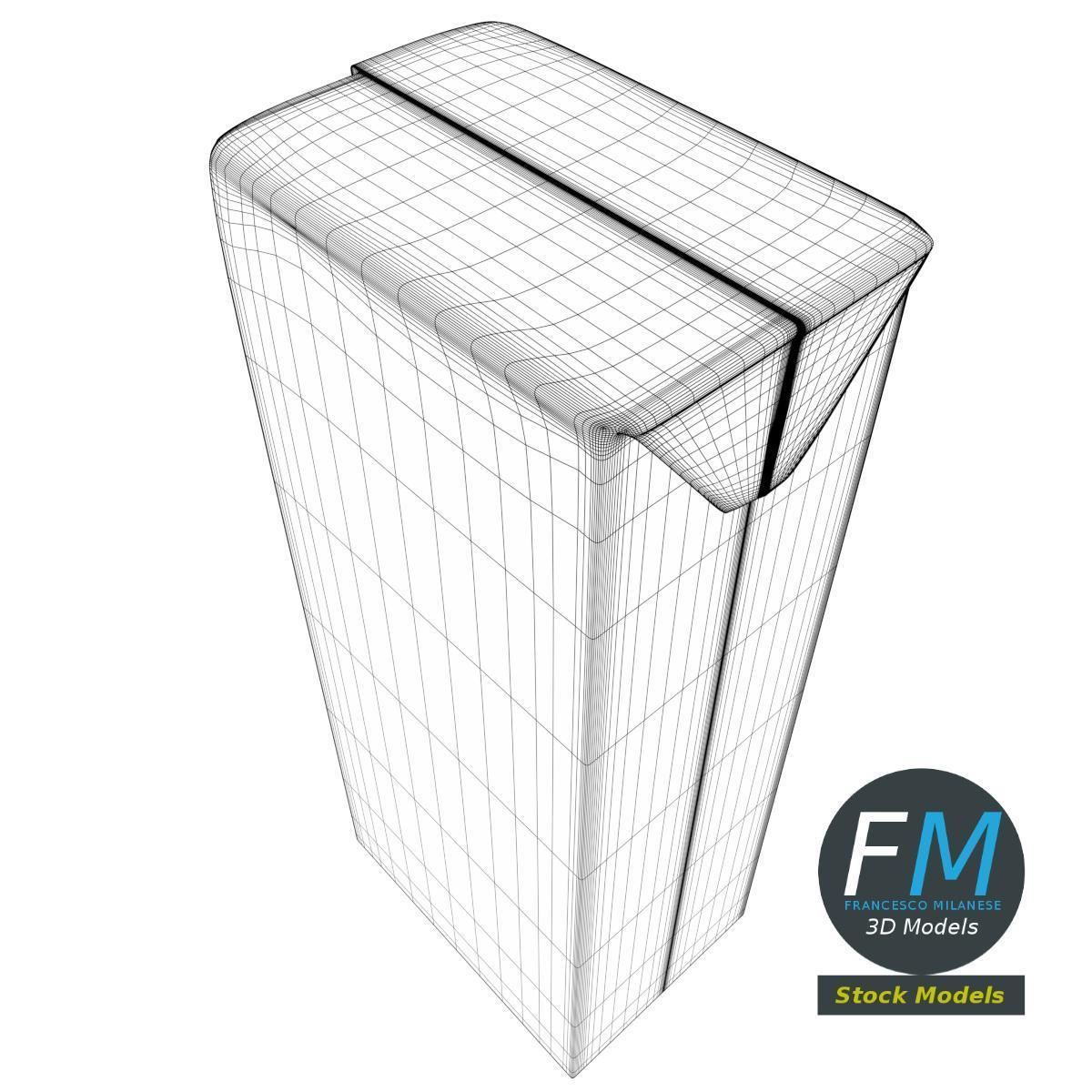 Closed drink carton 3D model_7