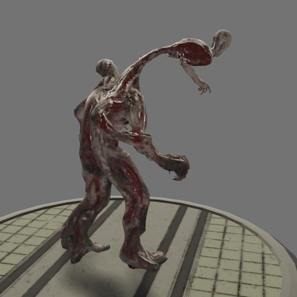 Infected Brute Low-poly 3D model_5