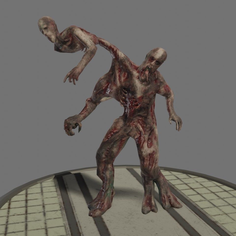 Infected Brute Low-poly 3D model_2